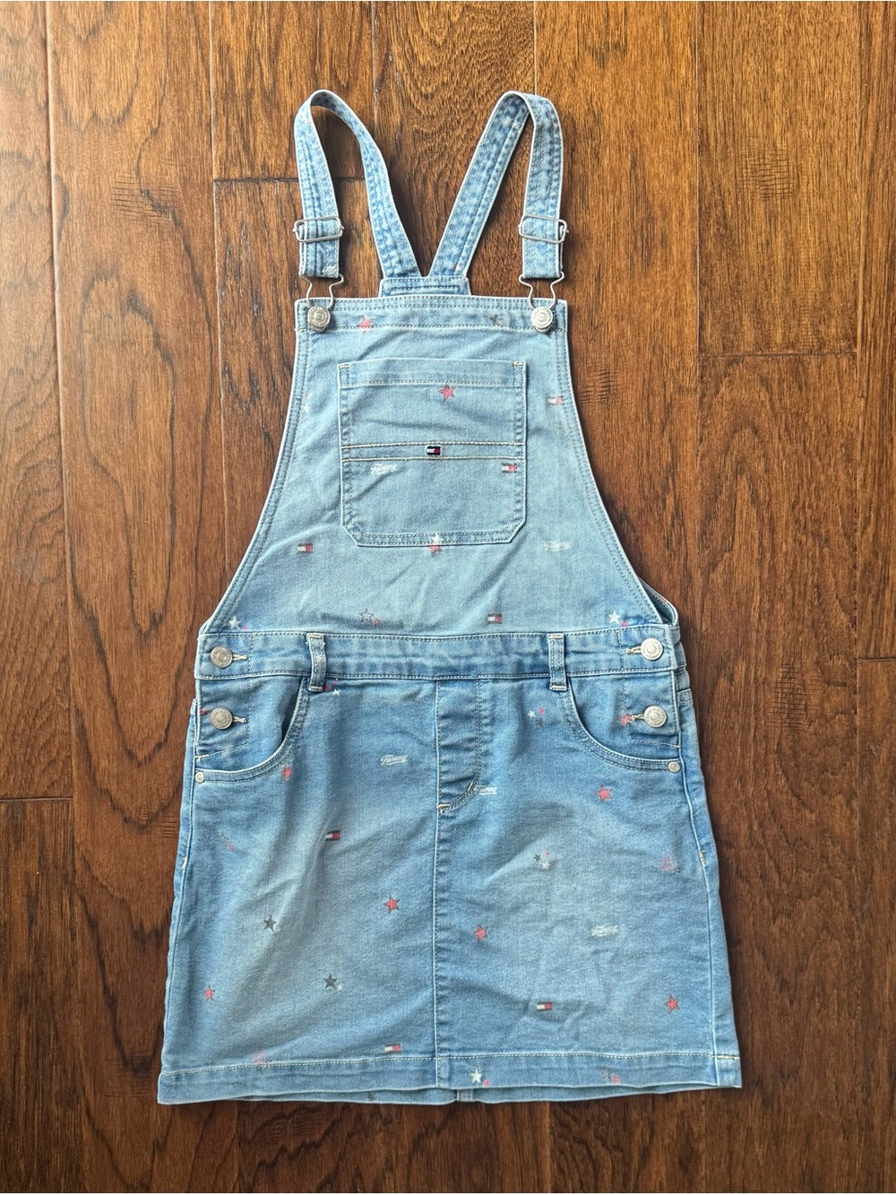 Tommy Hilfiger Light Blue Denim Overall Skirt 12/14
